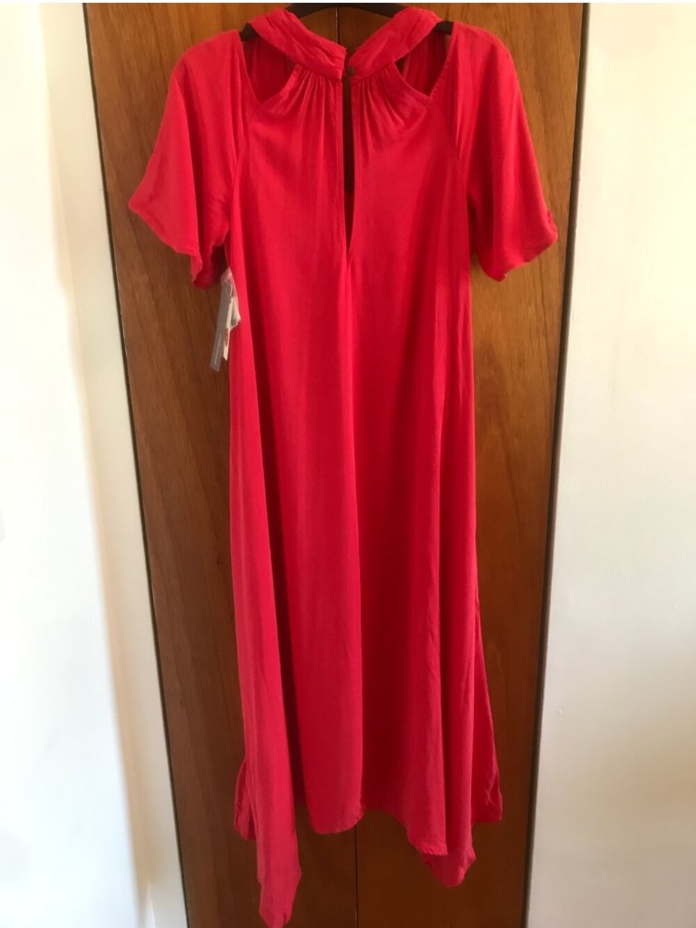 Anthropologie Maeve Georgiana Cold Shoulder Red Midi Maxi Dress XS Boho - Picture 5 of 14